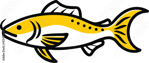 Serpae tetra fish illustration on white background