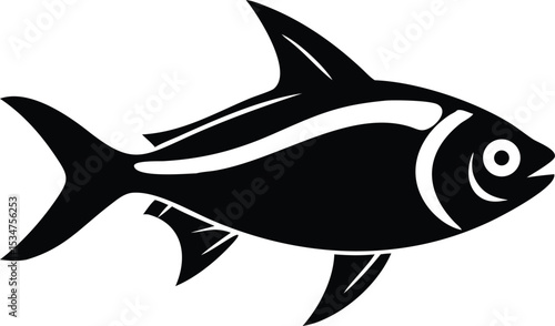 Serpae tetra fish illustration on white background