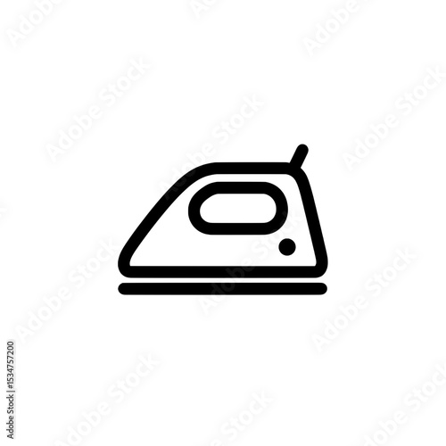 Simple flat icon of a clothes iron viewed from the side, with a handle and baseplate, ideal for laundry or appliance visuals.