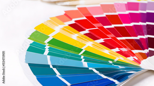 Vibrant color swatches in neat arrangement, a spectrum of creative possibilities