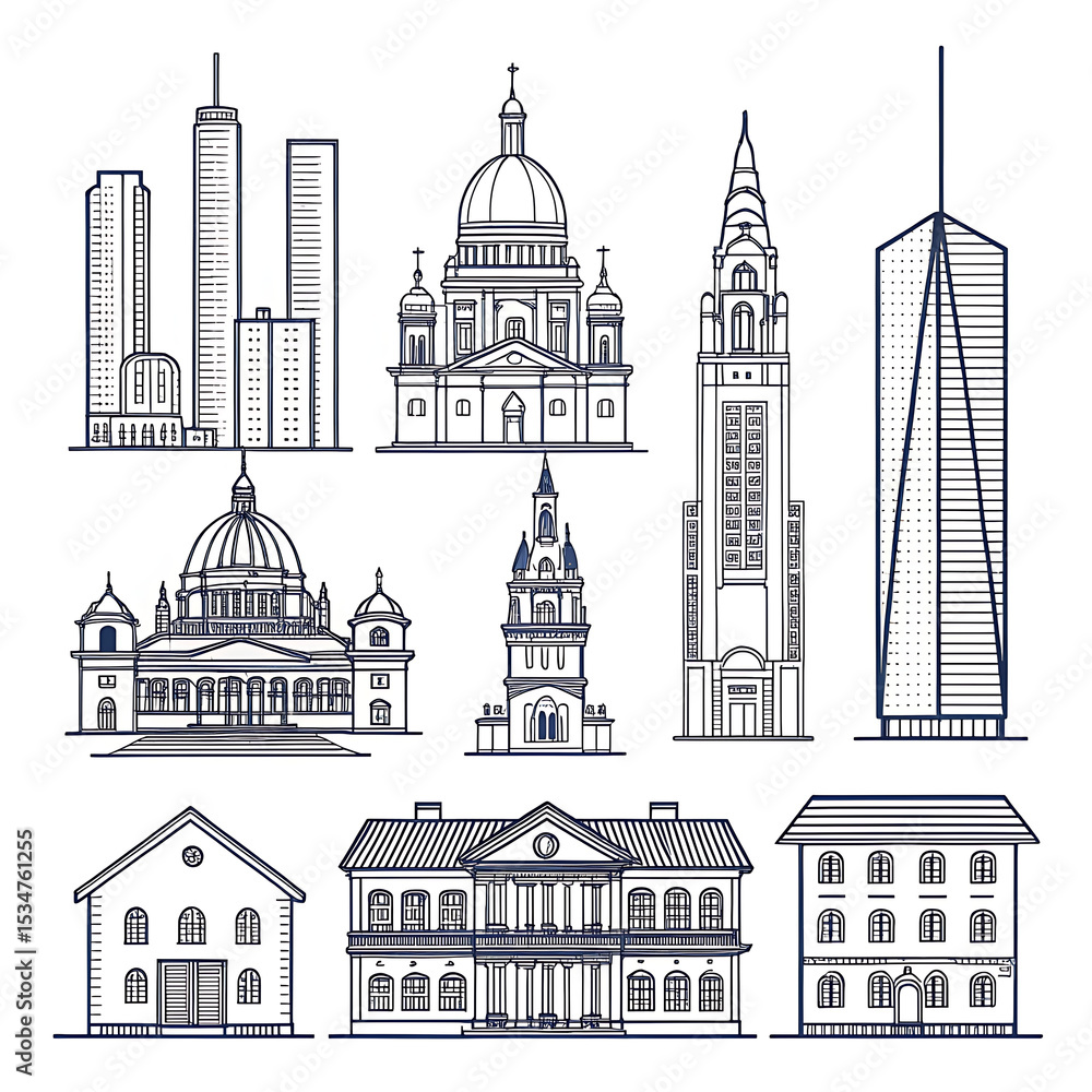 Obraz premium hand drawn sketch of church