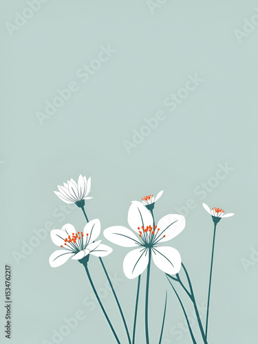 Naklejka Vector Carnation simple and minima