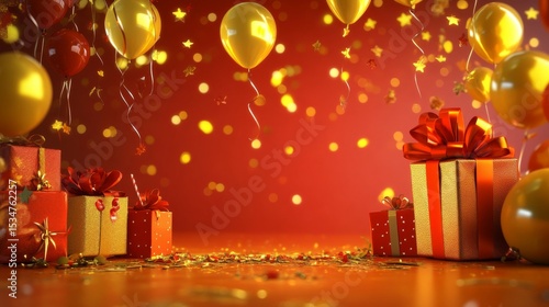 Wallpaper Mural Celebration with Gifts and Balloons happy birthday background Torontodigital.ca