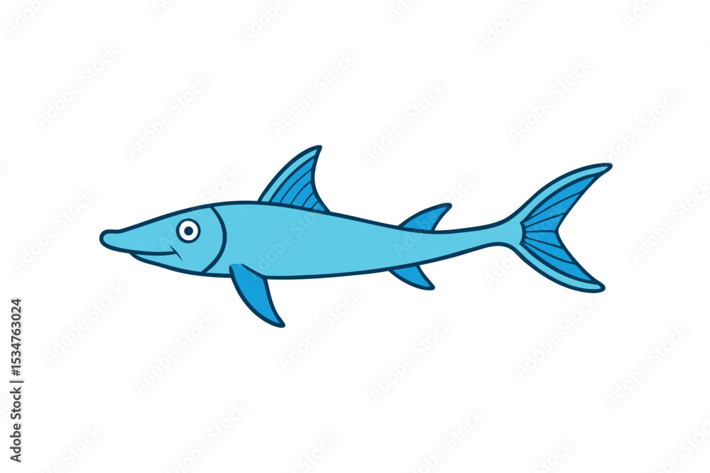 Obraz premium Detailed swordtail fish illustration on white background