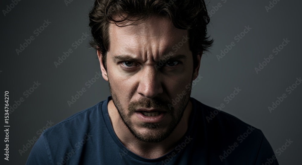Intense Portrait of an Angry Man Intense Portrait of an Angry Man