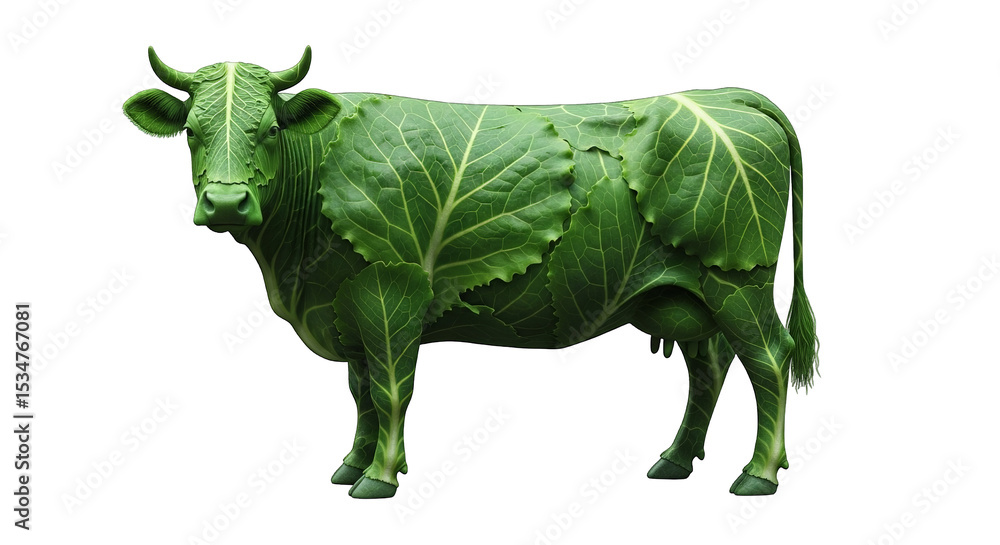Fototapeta premium Verdant bovine Leafy bovine entity