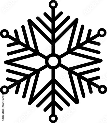Stylized Snowflake Crystal – Editable SVG Illustration