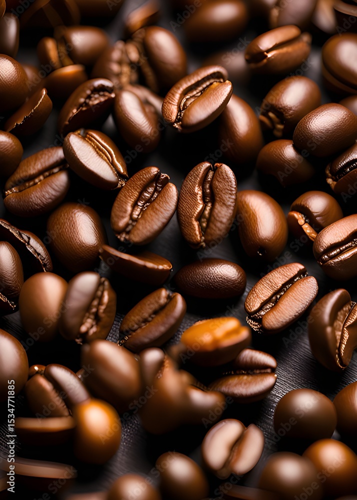 roasted coffee beans on a black background roasted coffee beans on a black background