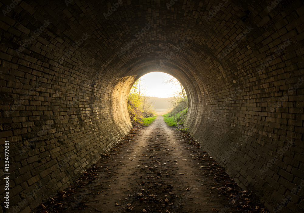 Fototapeta premium Underground tunnel path to sunlight