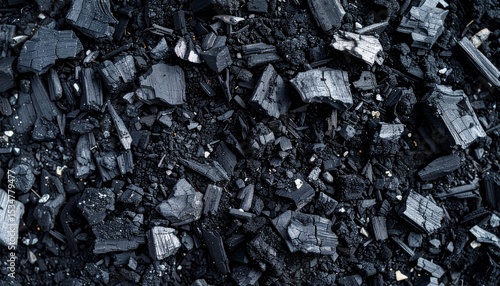 Wallpaper Mural An overhead, textural, and detailed view captures the rough, jagged, and fragmented surface of dark charcoal, exhibiting its varying shades and textures perfectly. Torontodigital.ca