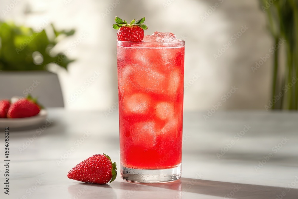 custom made wallpaper toronto digitalRefreshing strawberry beverage in a tall glass.