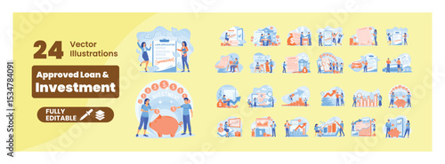 Approved loan and investment illustrations. Mega set.
