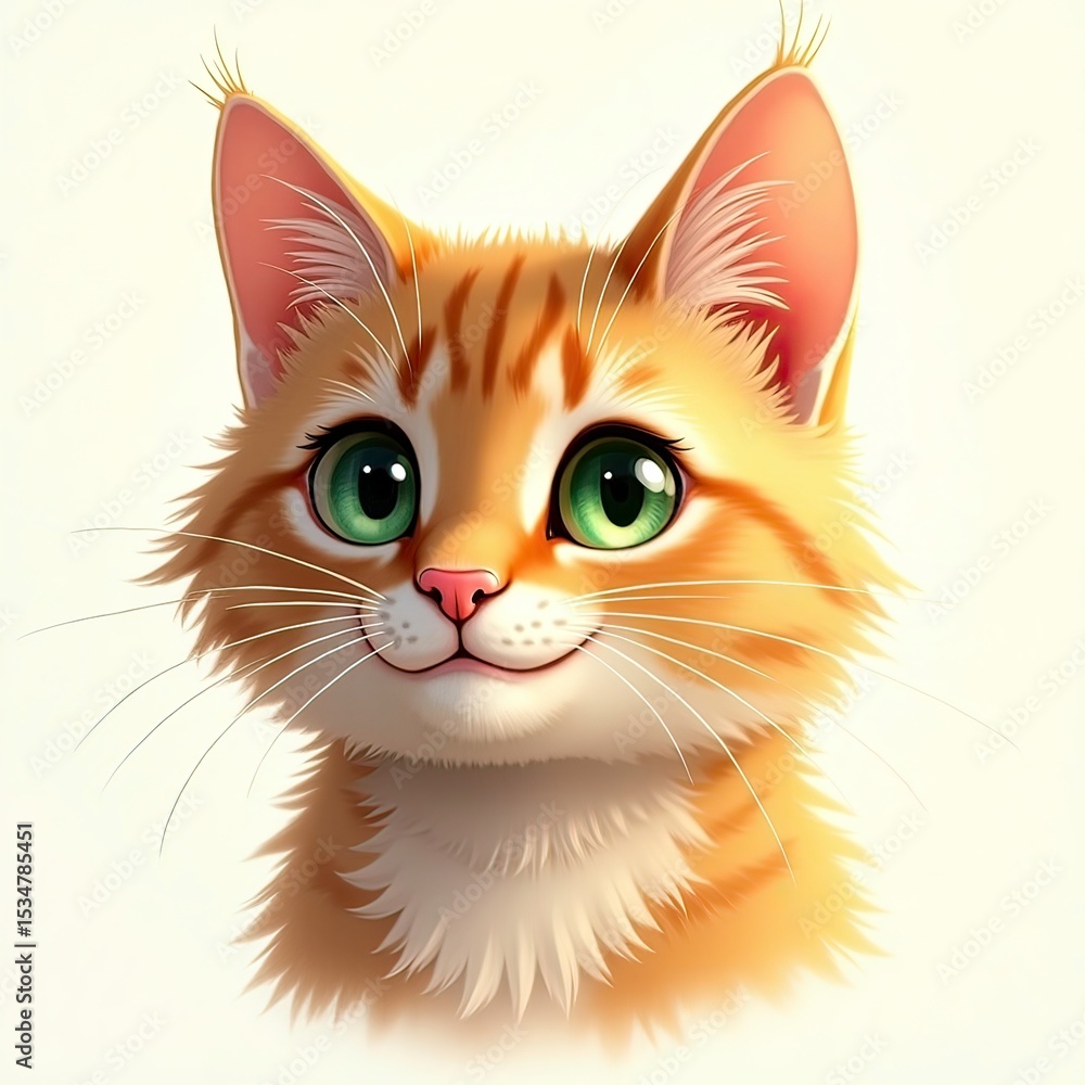 Red cat with green eyes Red cat with green eyes