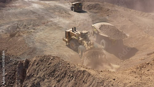 Aerial Operations in Open-Pit Mine – Drill Rigs and Preparation for Blasting in Northern Chile

