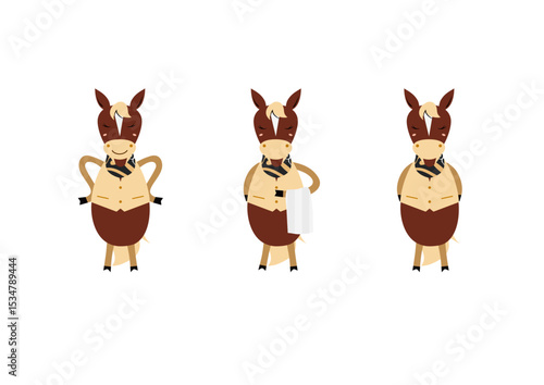 カントリー風の馬の執事のイラスト