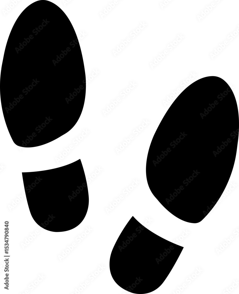 Footprints human icon in flat silhouette, isolated on transparent background. Footprints human icon in flat silhouette, isolated on transparent background.