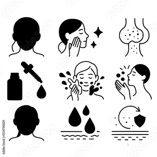 Black icon Apply a facial mask, apply a cream to treat enlarged pores, and drop a drop of sunscreen serum