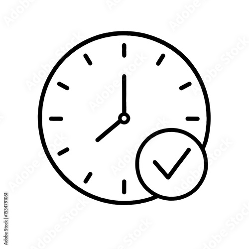 Clock with checkmark icon — represents time management and punctuality