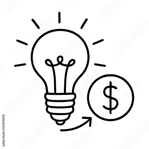 Lightbulb with dollar symbol — represents business idea and monetization