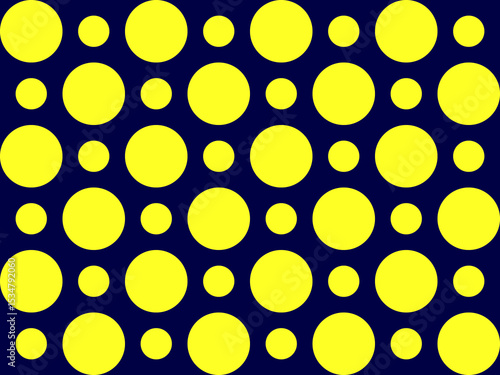 abstract background with circles. Seamless illustration background with yellow circles on blue background.