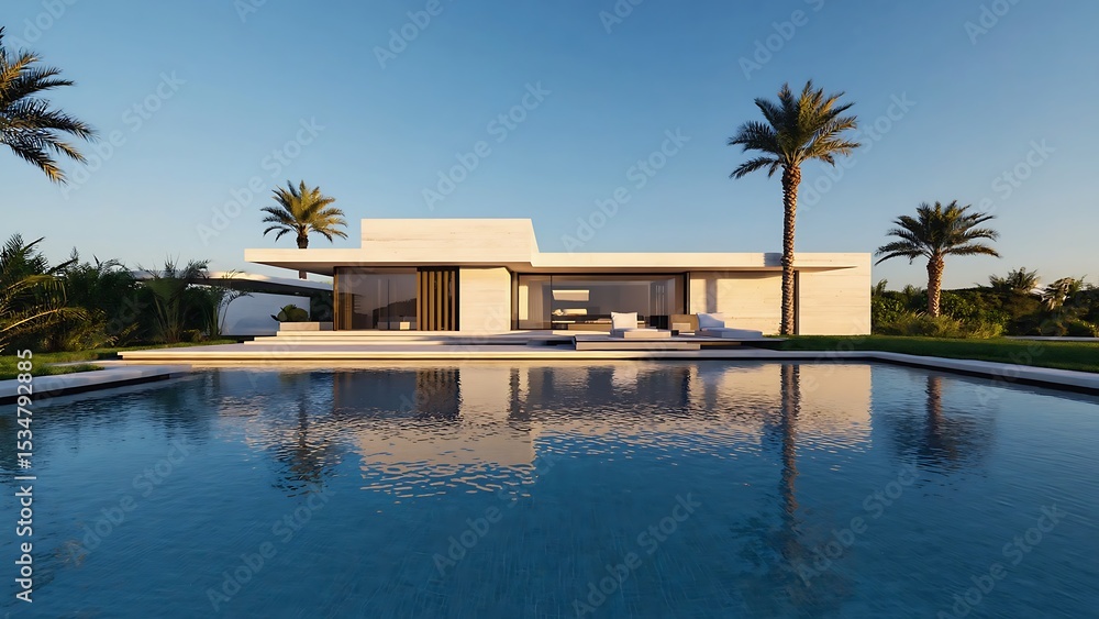 Fototapeta premium Modern villa with a pool