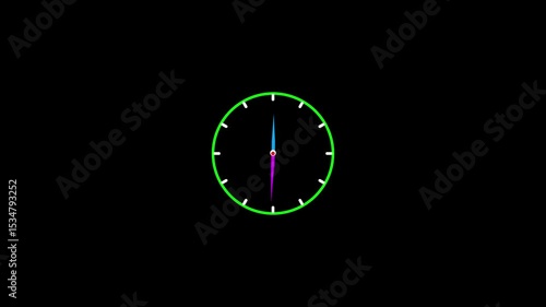 Wallpaper Mural Stopwatch moving clock icon animation with arrows and seamless 24-hour loop spinning fast. wall clock isolated digital clock icon animation with black background. wall clock icon Torontodigital.ca