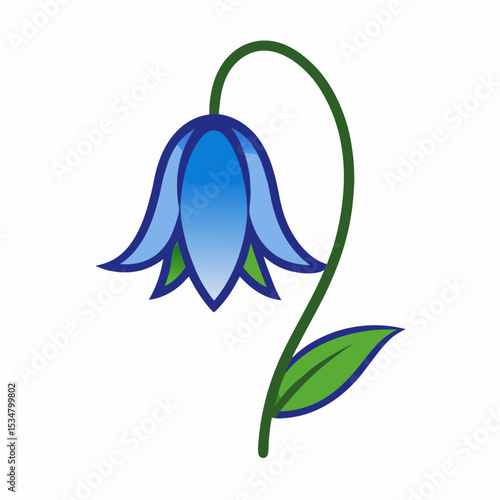 vector illustration of a blue flower