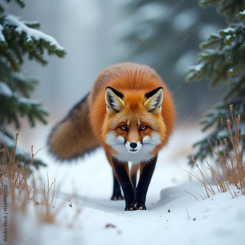 Red fox in the jungle Red fox in the jungle
