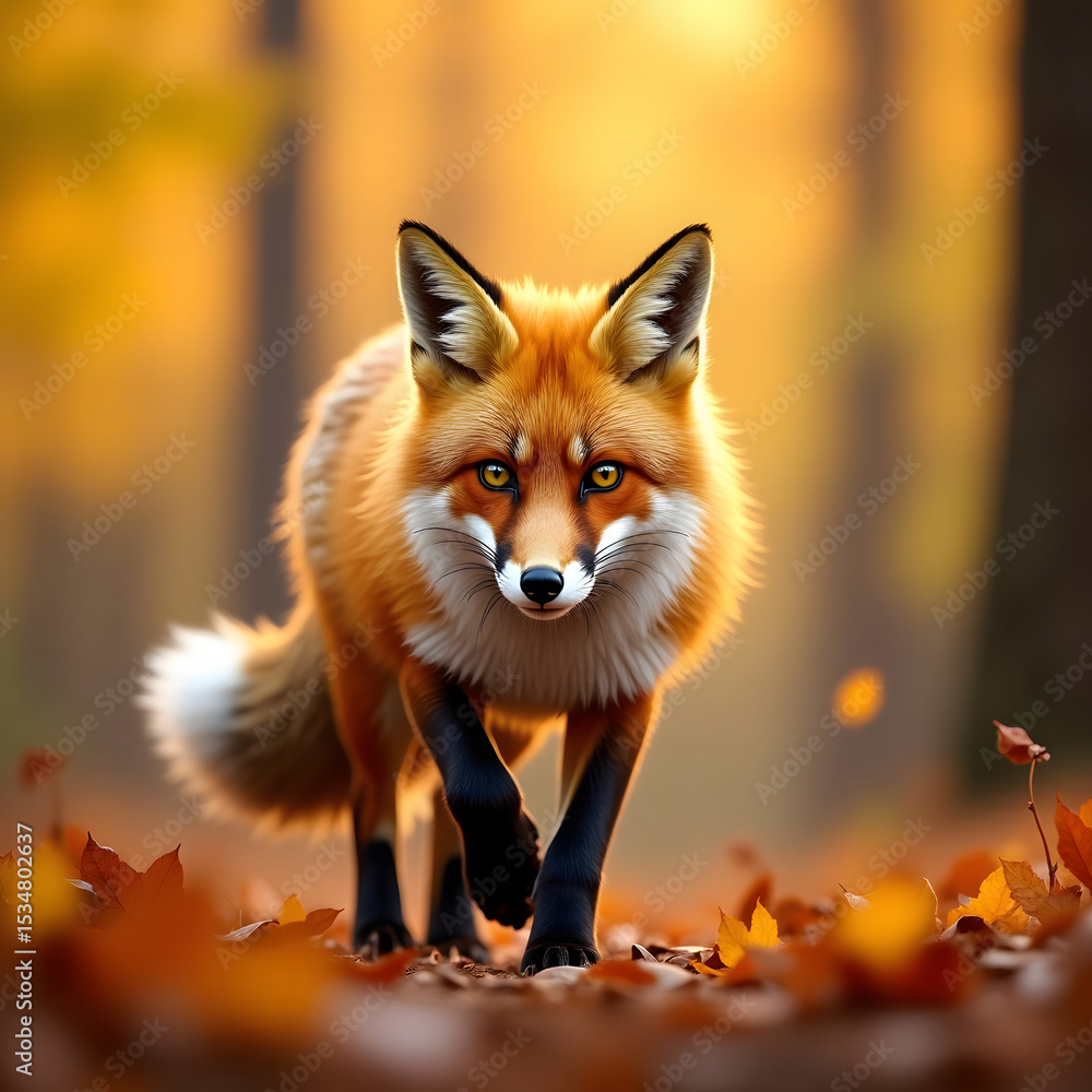 Obraz premium Red fox in the jungle