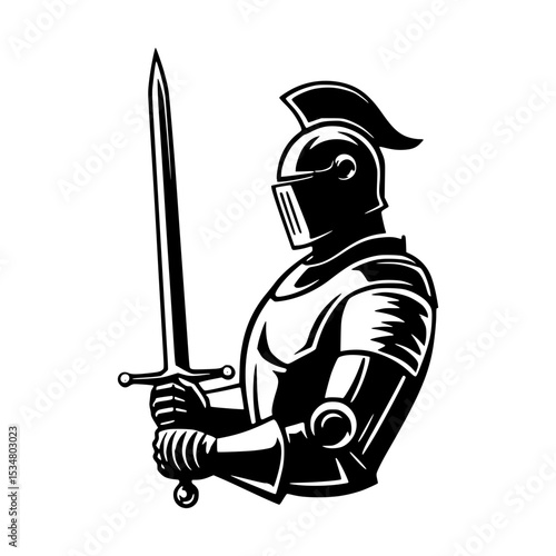 Knight Silhouette Sword Illustration