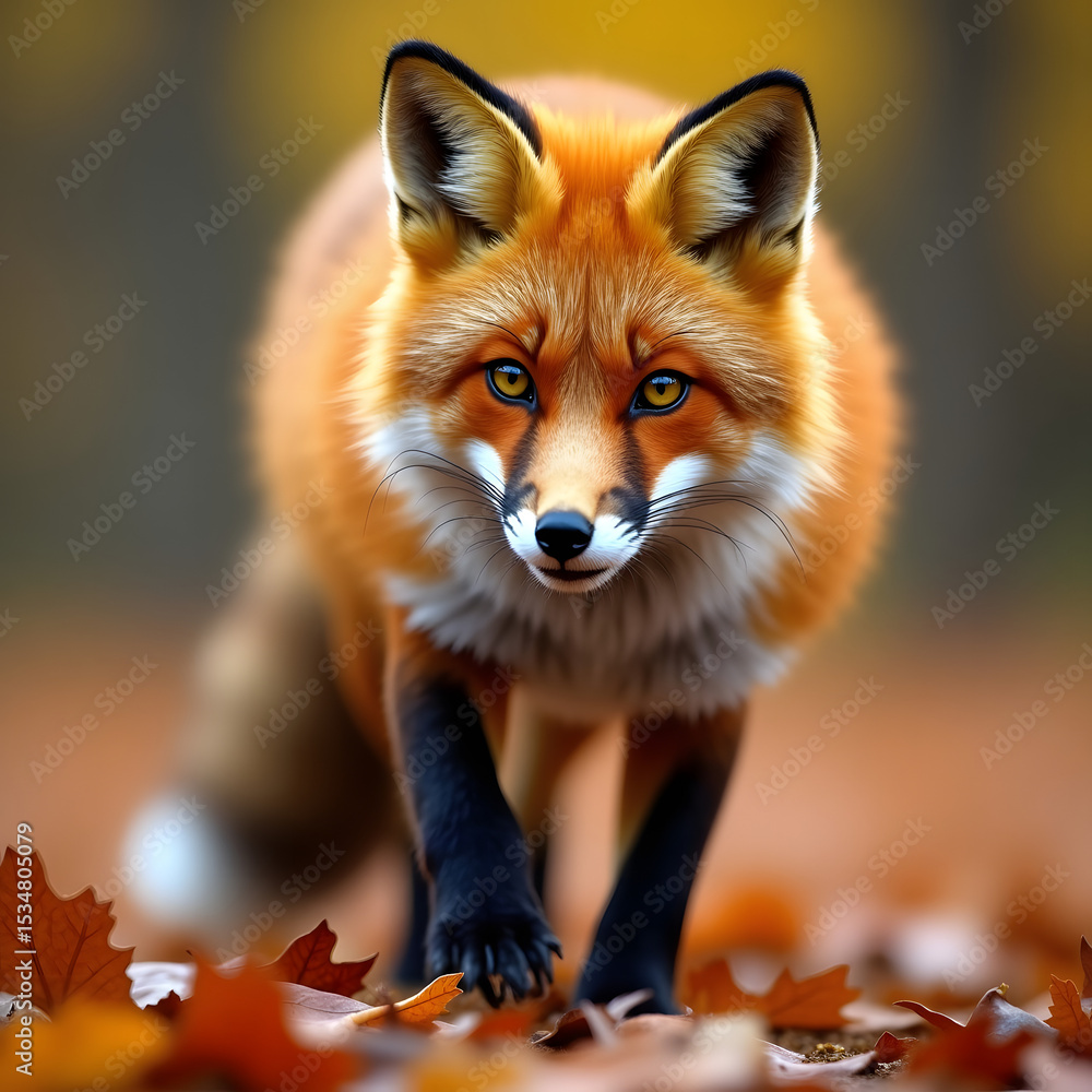 Obraz premium Red fox in the jungle 