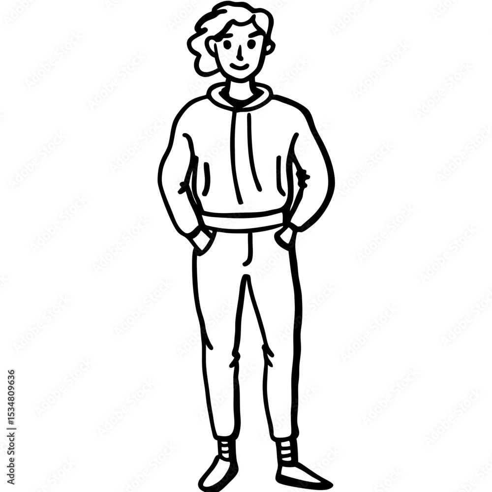 Fototapeta premium croquis-with-both-hands-in-pockets