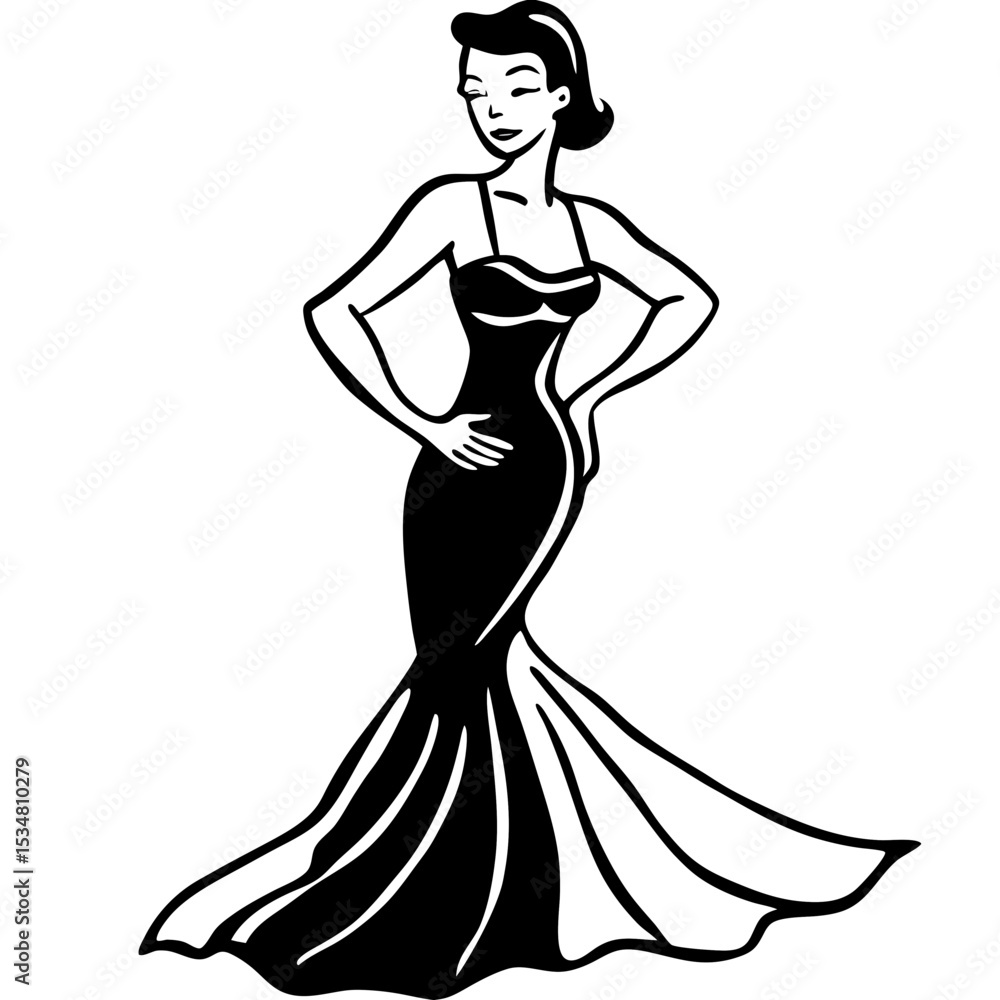 Fototapeta premium evening-gown-pose