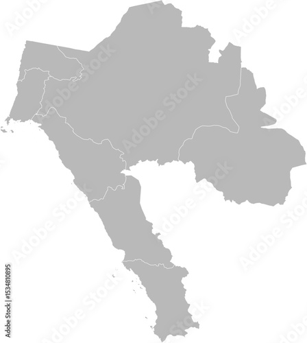 Tabuk, Saudi Arabia – administrative vector map with governorate boundaries (Web Mercator projection, PPT-compatible & fully editable)