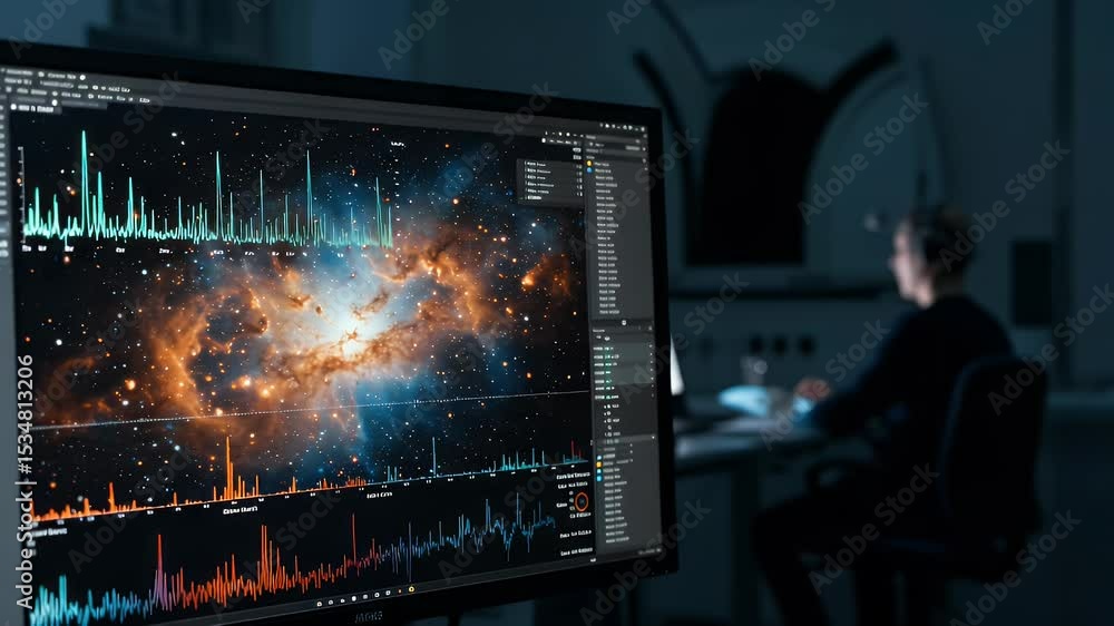 Astronomical data analysis on a computer screen Astronomical data analysis on a computer screen