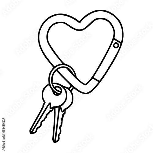 heart-shaped carabiner with keys