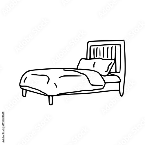 simple bed outline illustration