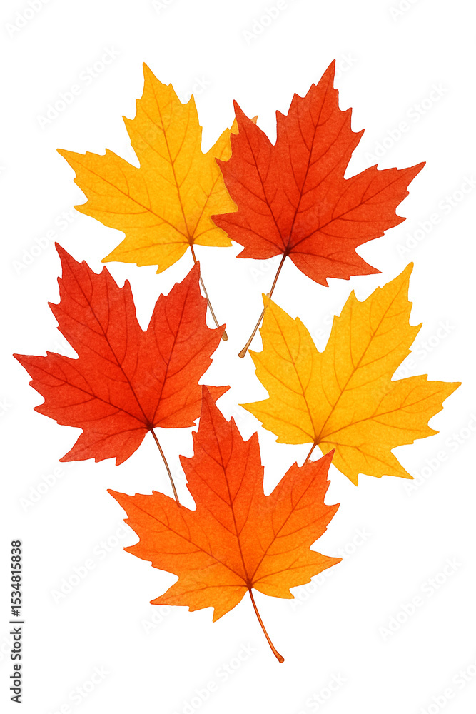 Obraz premium Golden Maple Leaves Illustration for Print Design