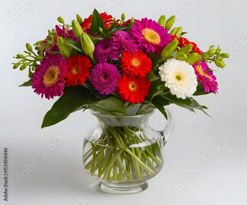 Wallpaper Mural Vibrant flower bouquet in a glass vase Torontodigital.ca