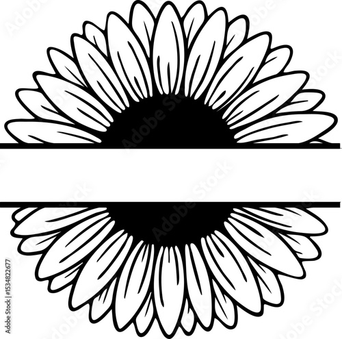 Sunflower Split Monogram SVG