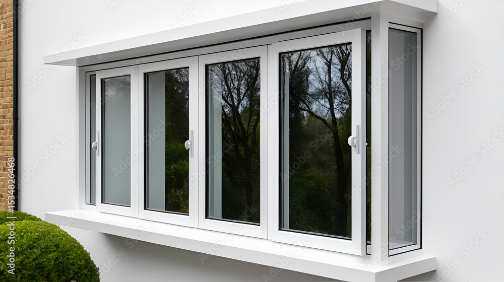custom made wallpaper toronto digitalThree panel aluminium casement window stay on white wall.