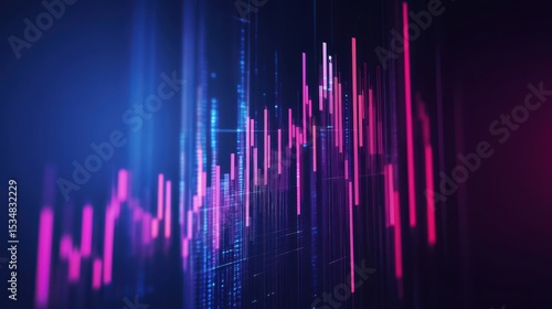 Modern Vector Illustration of Financial Chart with Stock Trends