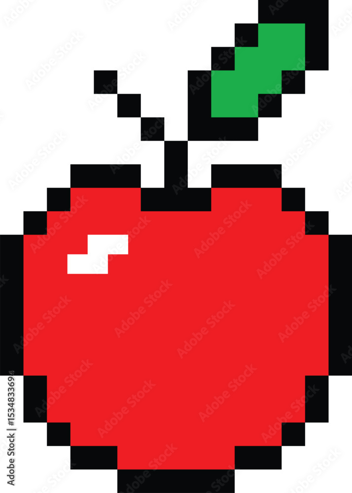 custom made wallpaper toronto digitalApple pixel icon. Pixel art fruit apple sign. Pixelated fruit symbol. flat style.