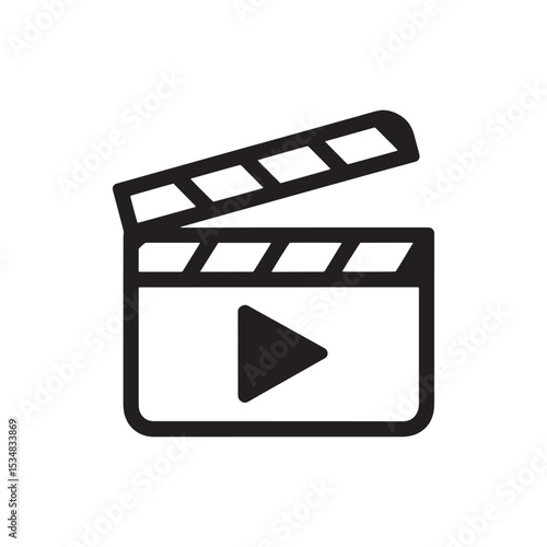 Movie Clapper Board Icon | Film Production Symbol Vector