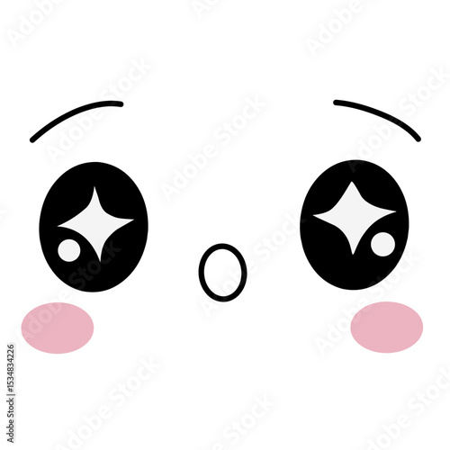 kawai face vector