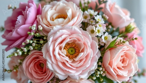 an arrangement of flowers in full bloom.