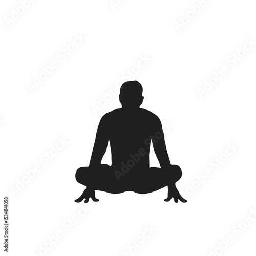 
Collection of yoga poses. yoga pose girl silhouette set vector illustration and yoga exercise icon