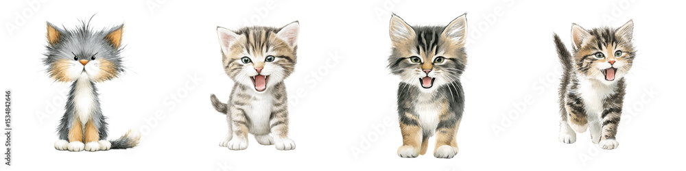 Obraz premium Adorable kittens showing different expressions