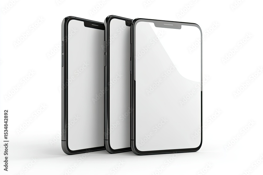 High Quality Image of Phone 14 Screens Side View in White Background High Quality Image of Phone 14 Screens Side View in White Background