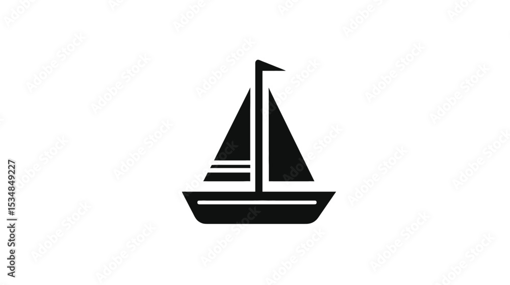 Simple Sailboat Icon: A Minimalist Vector Graphic Simple Sailboat Icon: A Minimalist Vector Graphic
